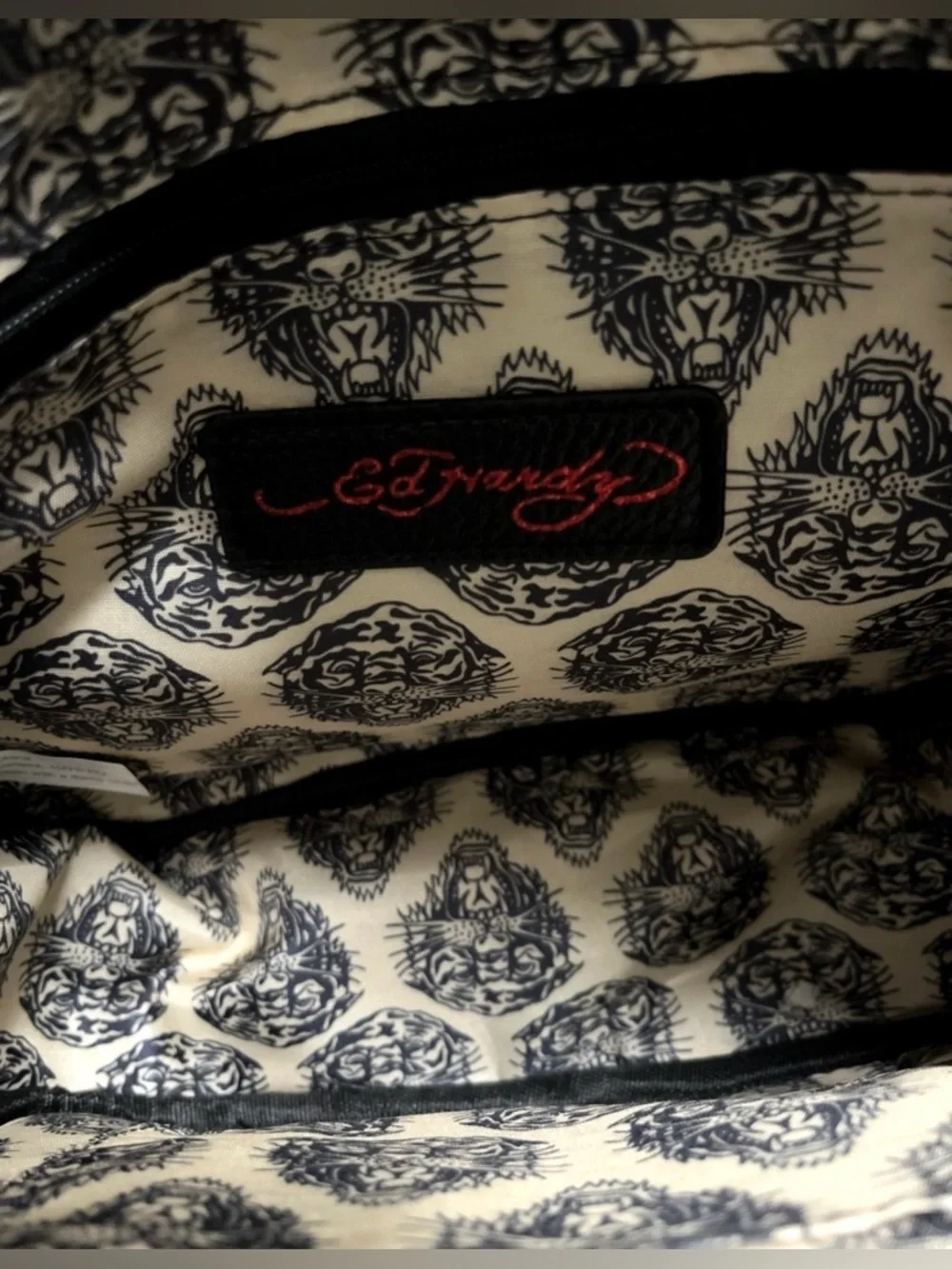 Ed Hardy Black & Pink Skull Print Mini Backpack